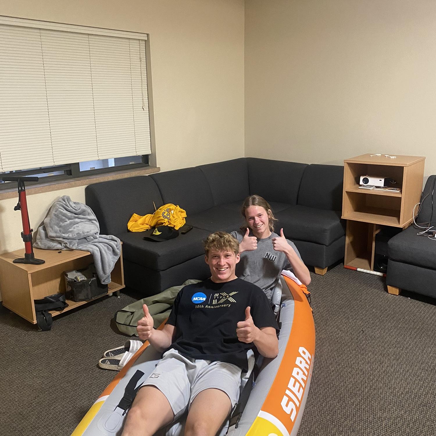 We had to see how big the kayak that Reba won at an Easter egg hunt was