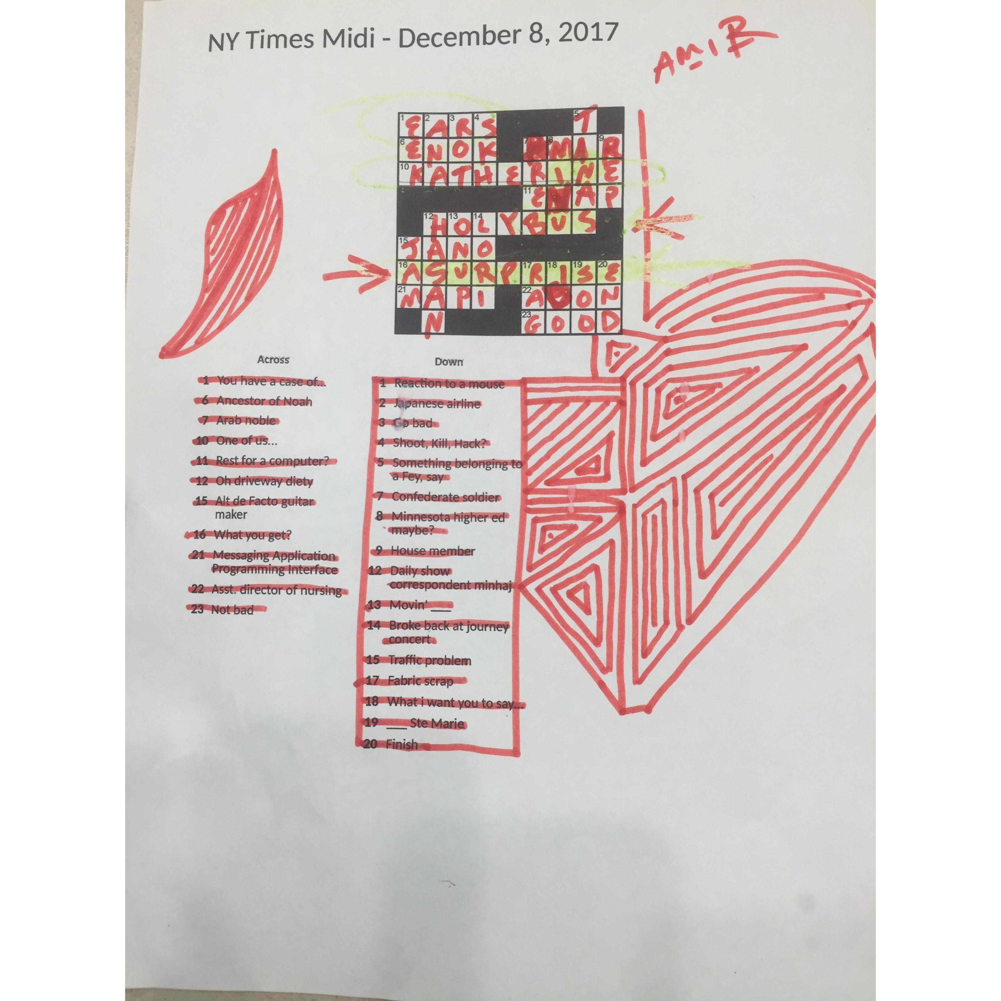 Brendon proposed with a crossword puzzle and a school bus :)