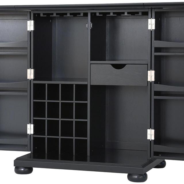 Crosley Furniture Alexandria Expandable Top Bar Cabinet - Black