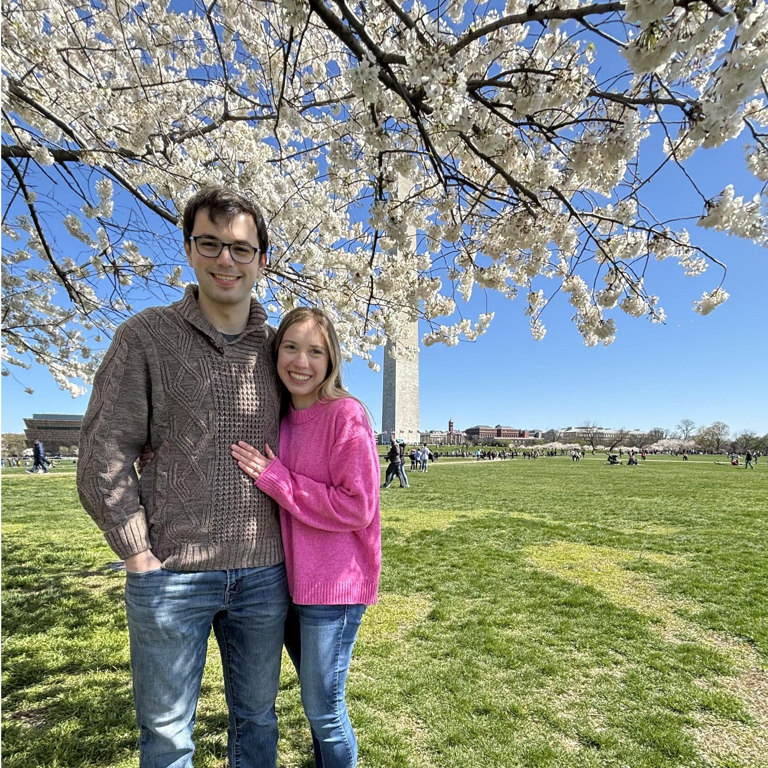 All grins outside the Washington Monument