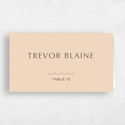Beige Wedding Place Card - Monraz