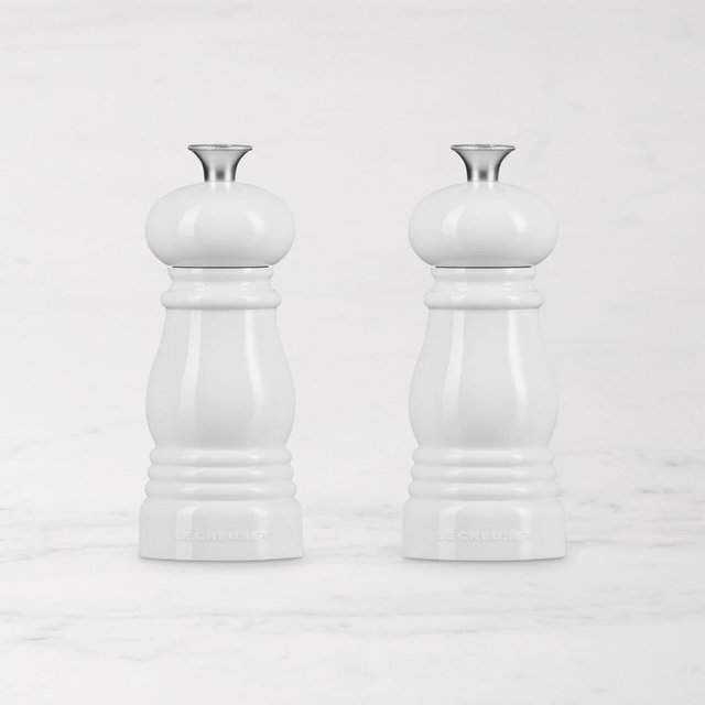 Le Creuset Petite Salt and Pepper Mill Set, White