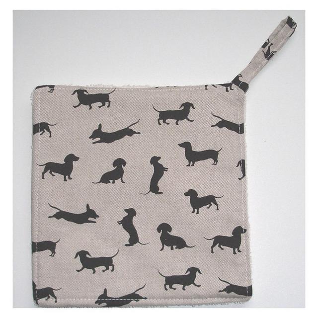 Pot Holder Dachshund Dog Kitchen Pad Mat Potholder Black Puppy Dogs Dachsunds Sausage Wiener Doxie Daxi Daschund Weiner Dog