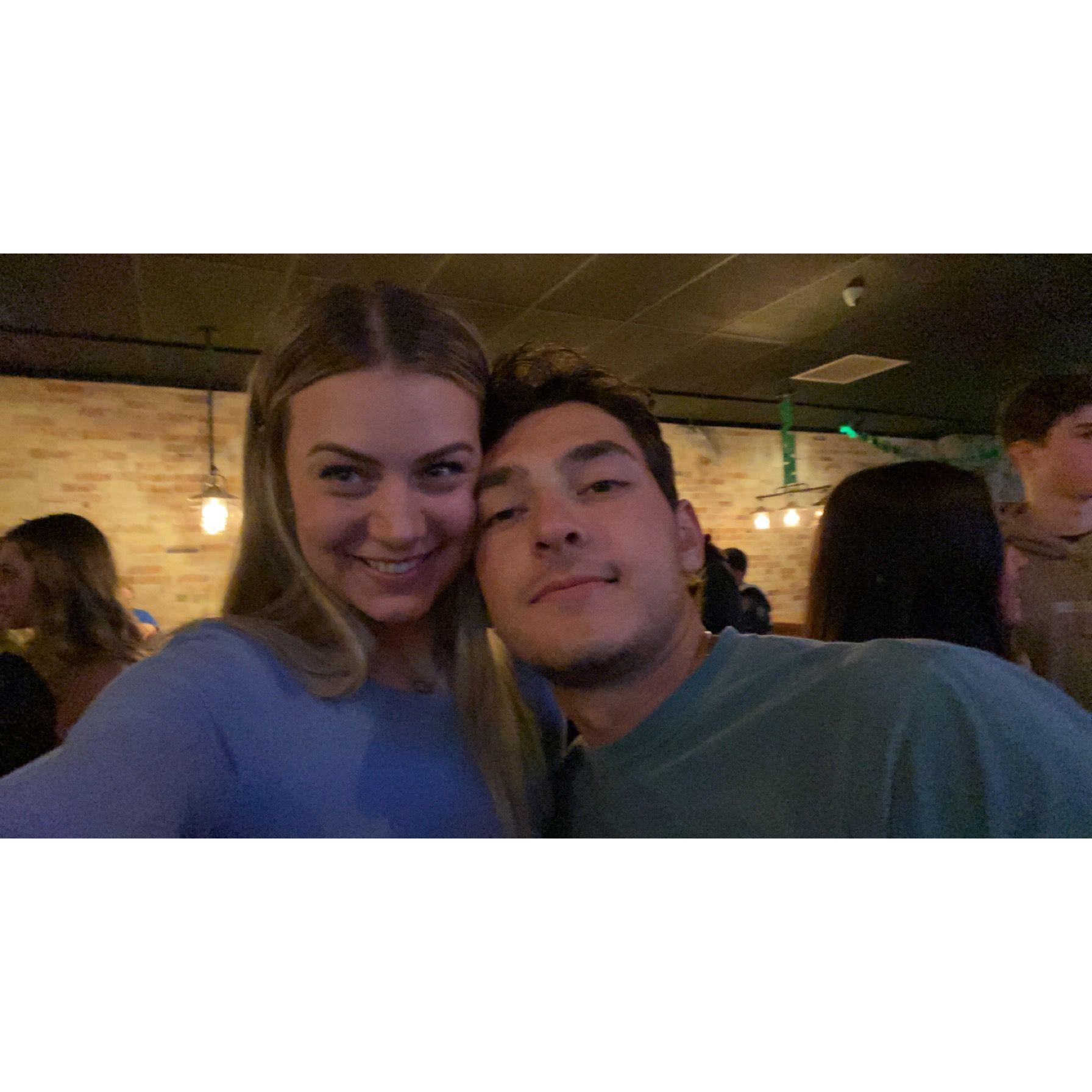 At our favorite college bar, "Shooters".