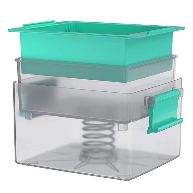 Large Tofu Press, Yarkor Tofu Presser for 12-16 oz Bricks Firm Tofu or Extra Firm Tofu, Built-in Drainage to Avoid Messes, Simple and Effective Premium Design, Dishwasher Safe