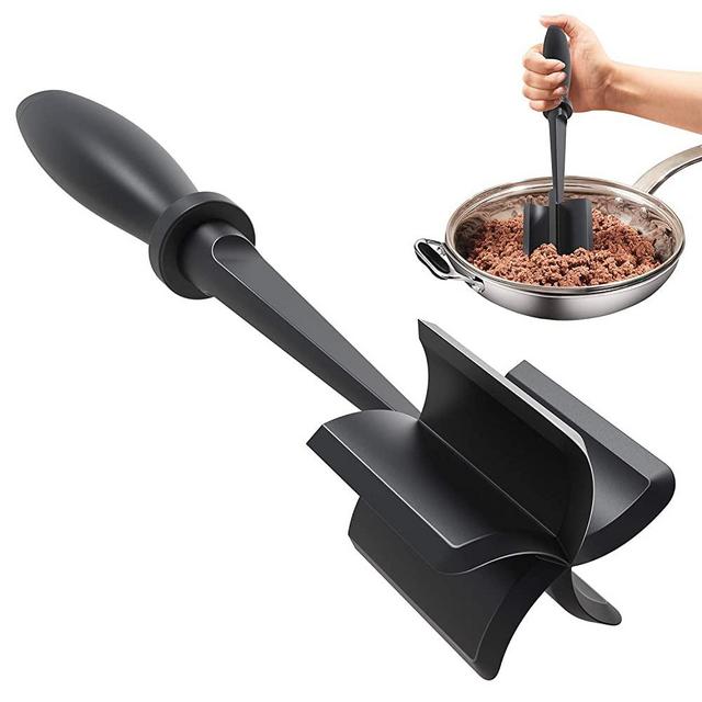 Meat Chopper, Ground Beef Masher, Heat Resistant Meat Masher for Hamburger Meat, Nylon Hamburger Chopper Utensil, Meat Ground, Non Stick Mix Chopper, Mix and Chop Meat Masher Tool