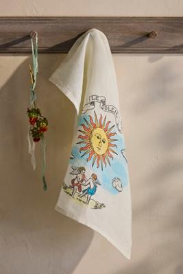 Tarot Linen Dish Towel, Le Soleil