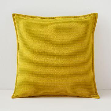 Solid Ribbed Pillow Cover, 20"x20", Dark Horseradish