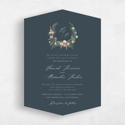 Blue Diamond Wedding Invitation - Dinan Classic