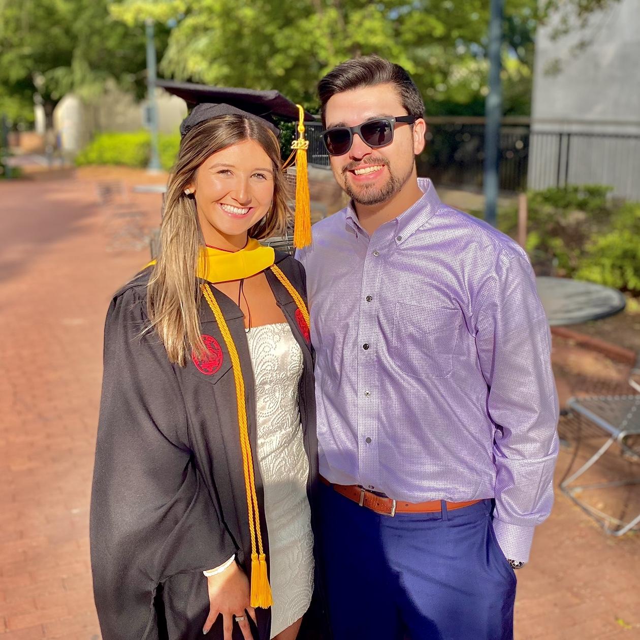 Victoria's Masters degree graduation from University of South Carolina in May 2023