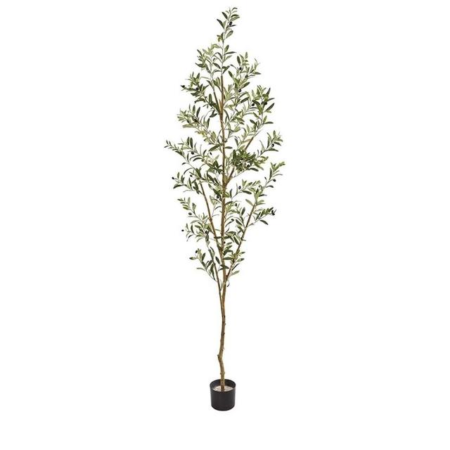 Nearly Natural 82in Artificial Olive Tree, Faux Greenery with Lifelike Branches for Indoor Home Decor