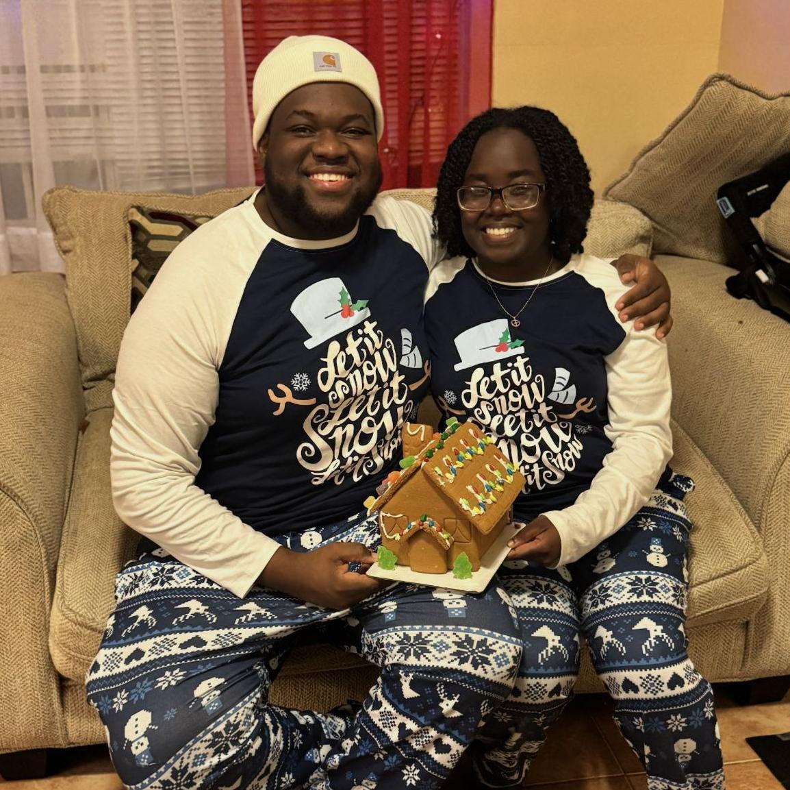 Our first Christmas in matching pjs :')