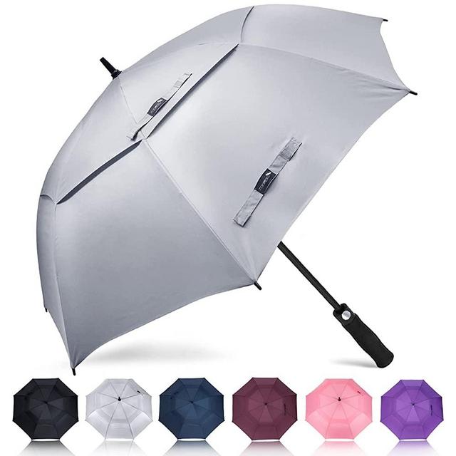 ZOMAKE Golf Umbrella 62 Inch, Large Windproof Umbrellas Automatic Open Oversize Rain Umbrella with Double Canopy for Men - Vented Stick Umbrellas