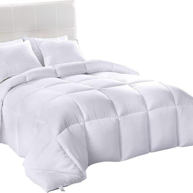 Utopia Bedding Down Alternative Comforter (Queen, White) - All Season Comforter - Plush Siliconized Fiberfill Duvet Insert - Box Stitched