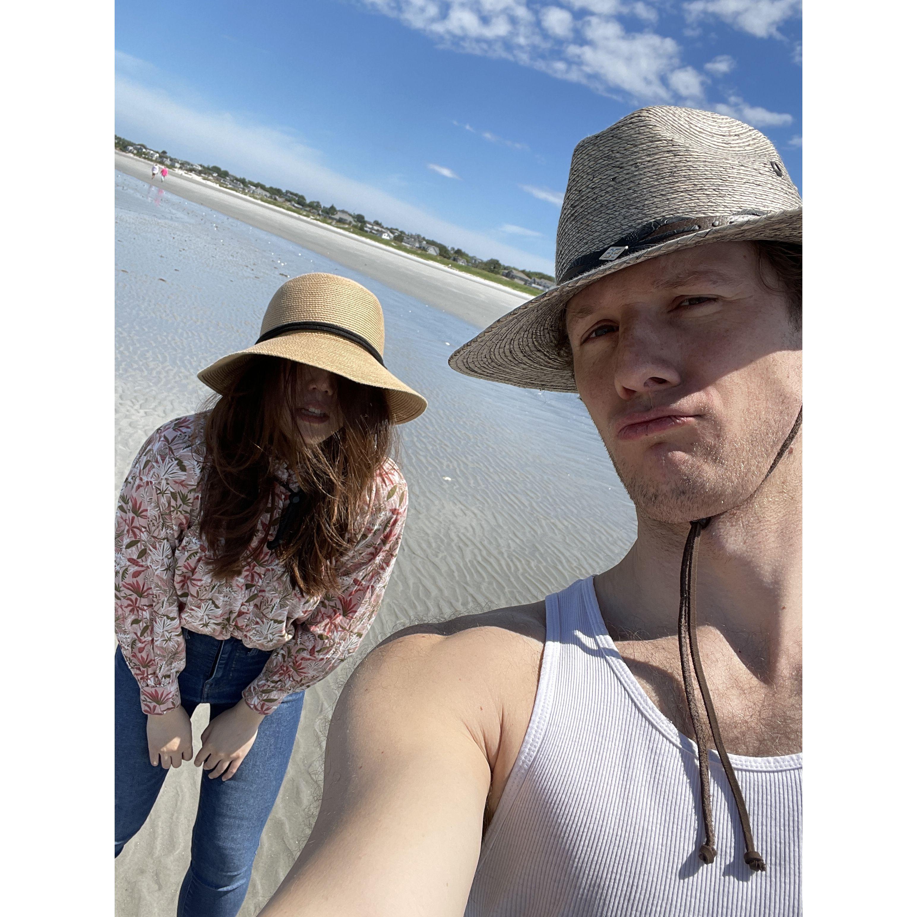 We were going to show off our hats but it was way too windy for Jean's hair to stay(away)