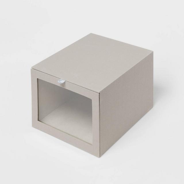 Small Hardside Fabric Front Open Bin Gray - Brightroom™