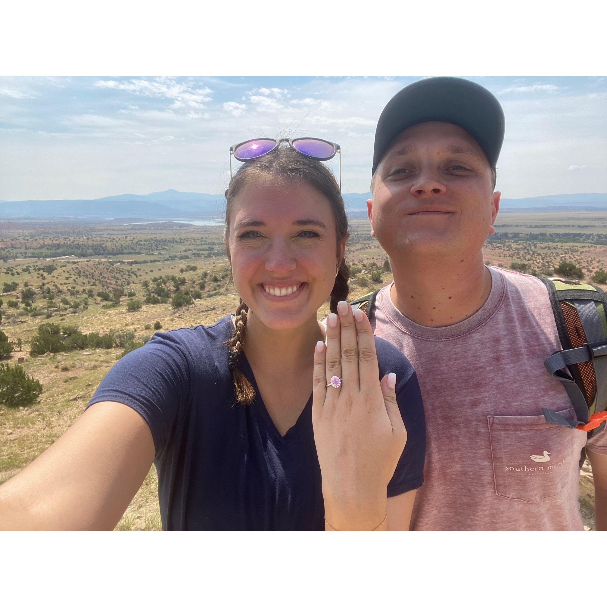 We took this right after he proposed at Ghost Ranch in New Mexico! Such a magical place.