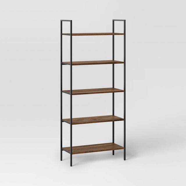 72" Loring 5 Shelf Ladder Bookshelf Walnut - Threshold™