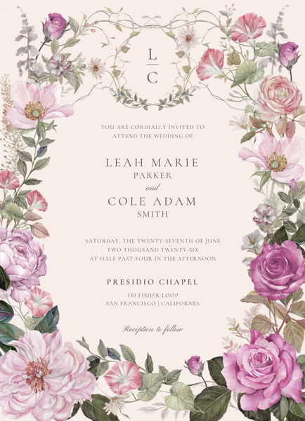 Trellis Portrait | Linen | Zola Wedding Invitations
