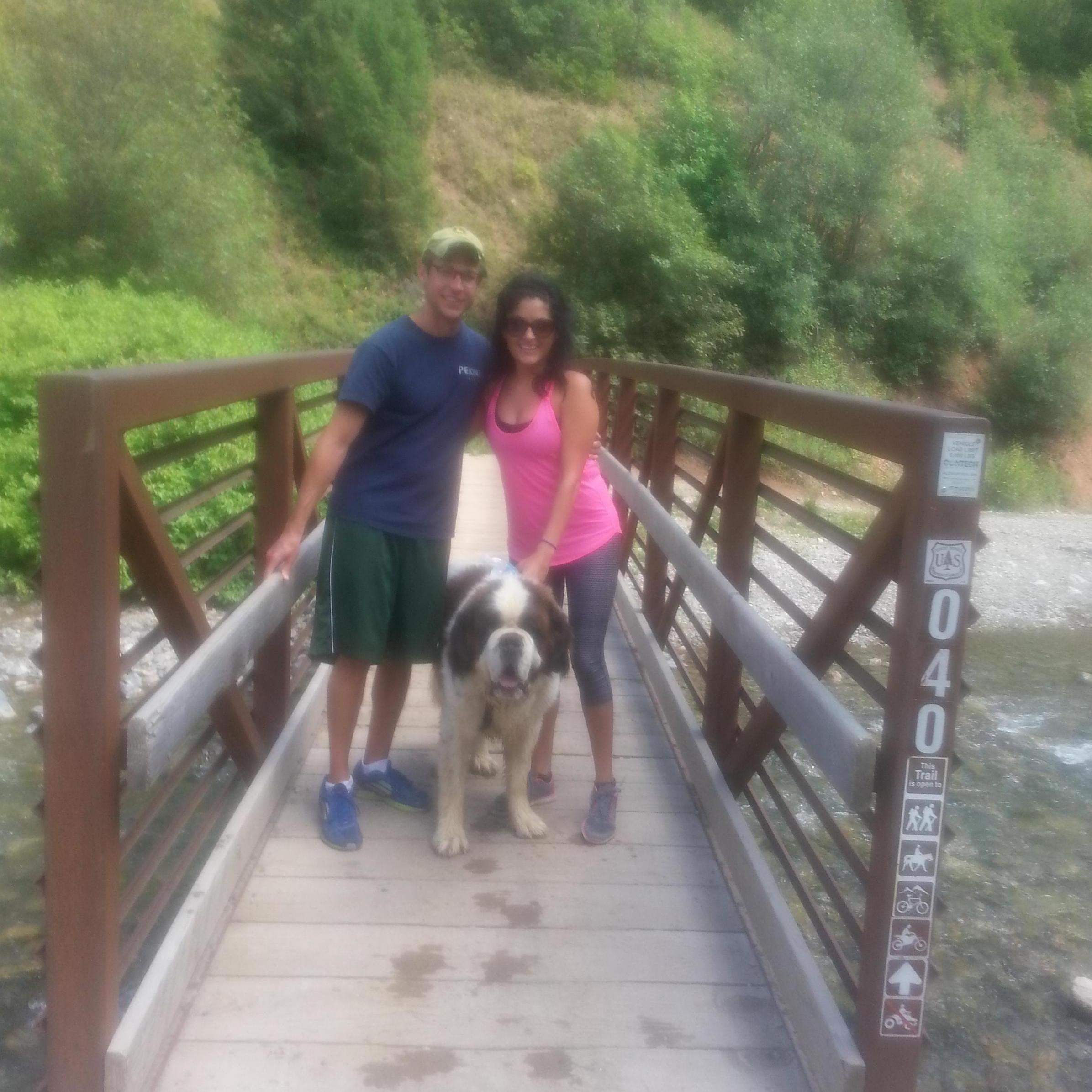 This pic was taken on Kevin's first trip to Utah to see where I grew up. We spent the trip adventuring in the mountains with my family and my pup Rocko.