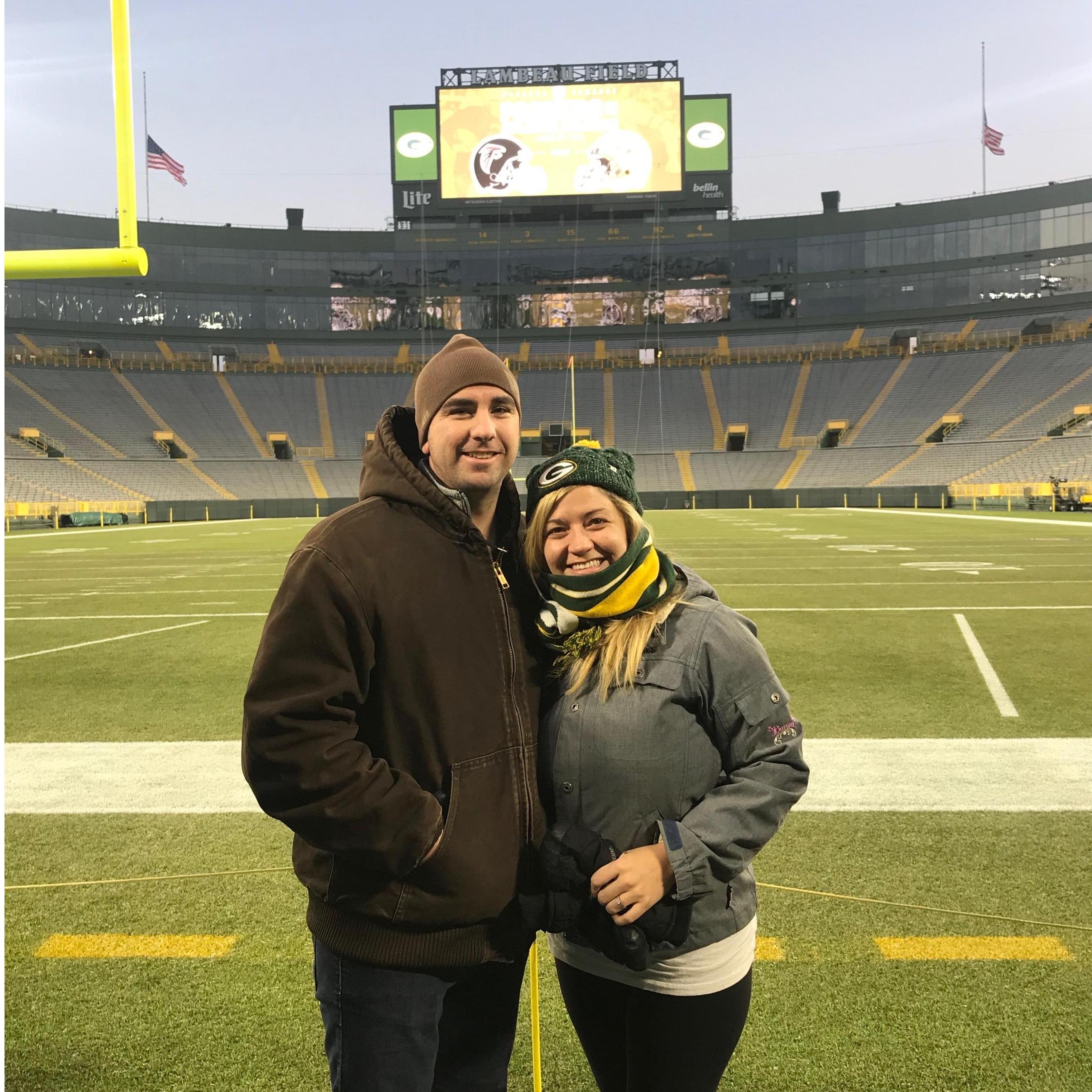 Our traditional field tour of Lambeau Field.