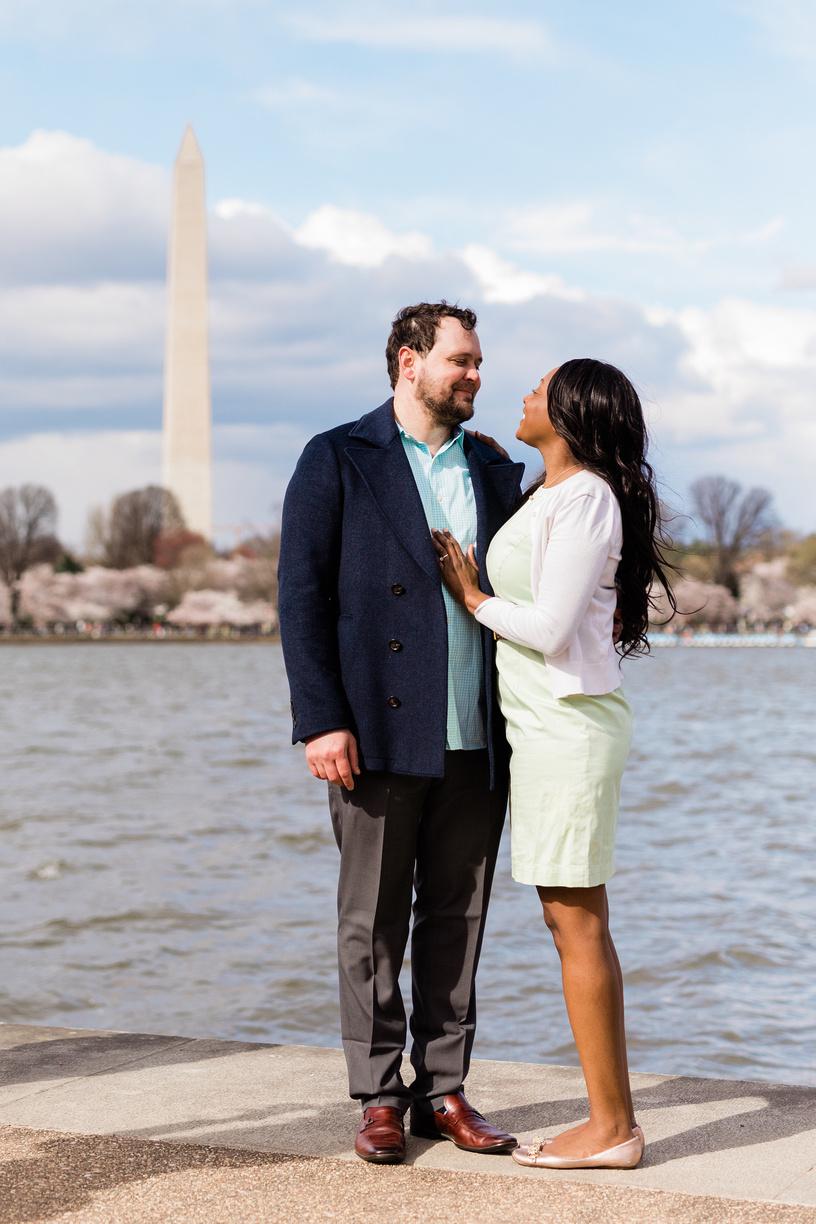 We love being a DC couple posing with the Washington Monument