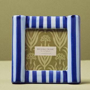 Brooke Striped Picture Frame - Blue