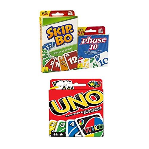 Mattel Card Game Set (Skip Bo, Uno & Phase 10)