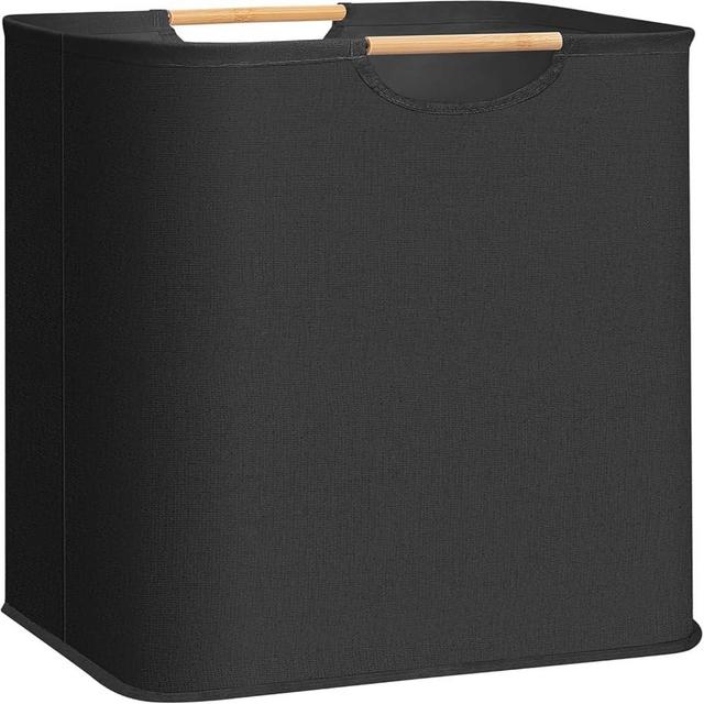 Large Laundry Basket,80L Collapsible Laundry Baskets with Bamboo Handles & Waterproof Fabric,Freestanding Laundry Organizer for Bedroom,Dorm,Bathroom,Towels,Toys (1)