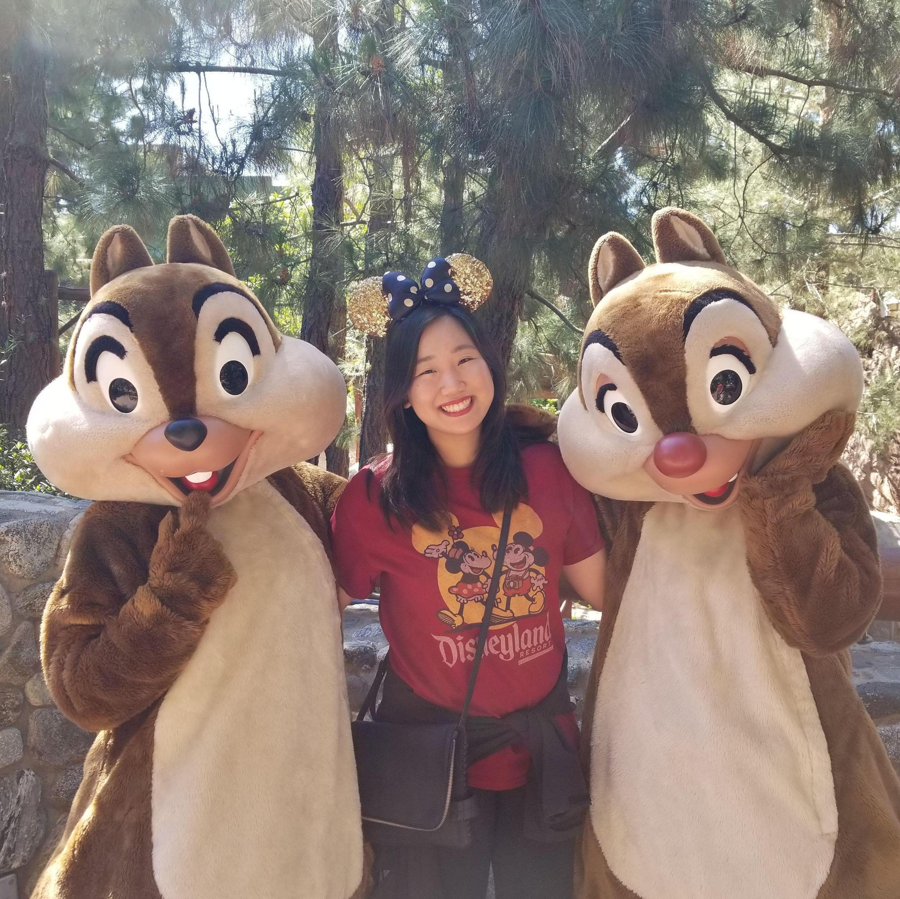 Three chipmunks at Disneyland (March 31, 2019)