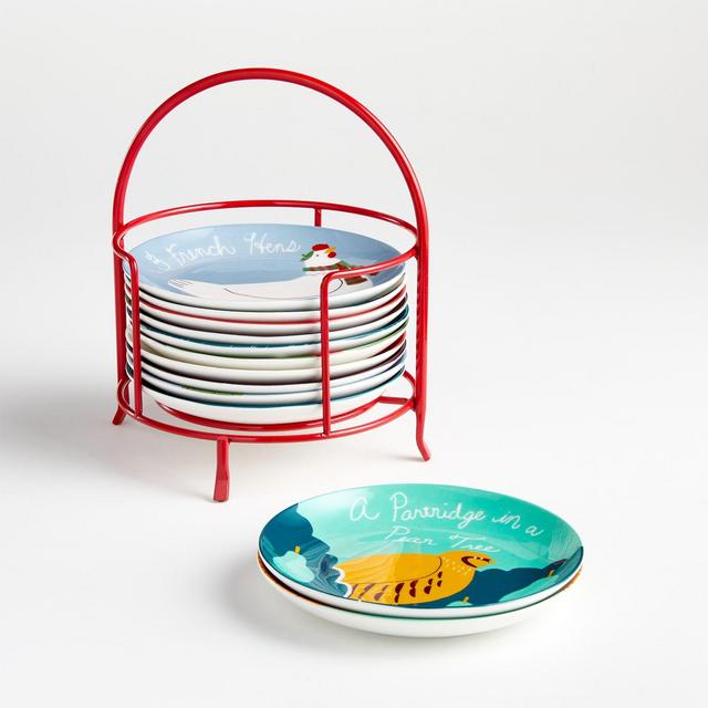 12 Days of Christmas Appetizer Plates with Stand