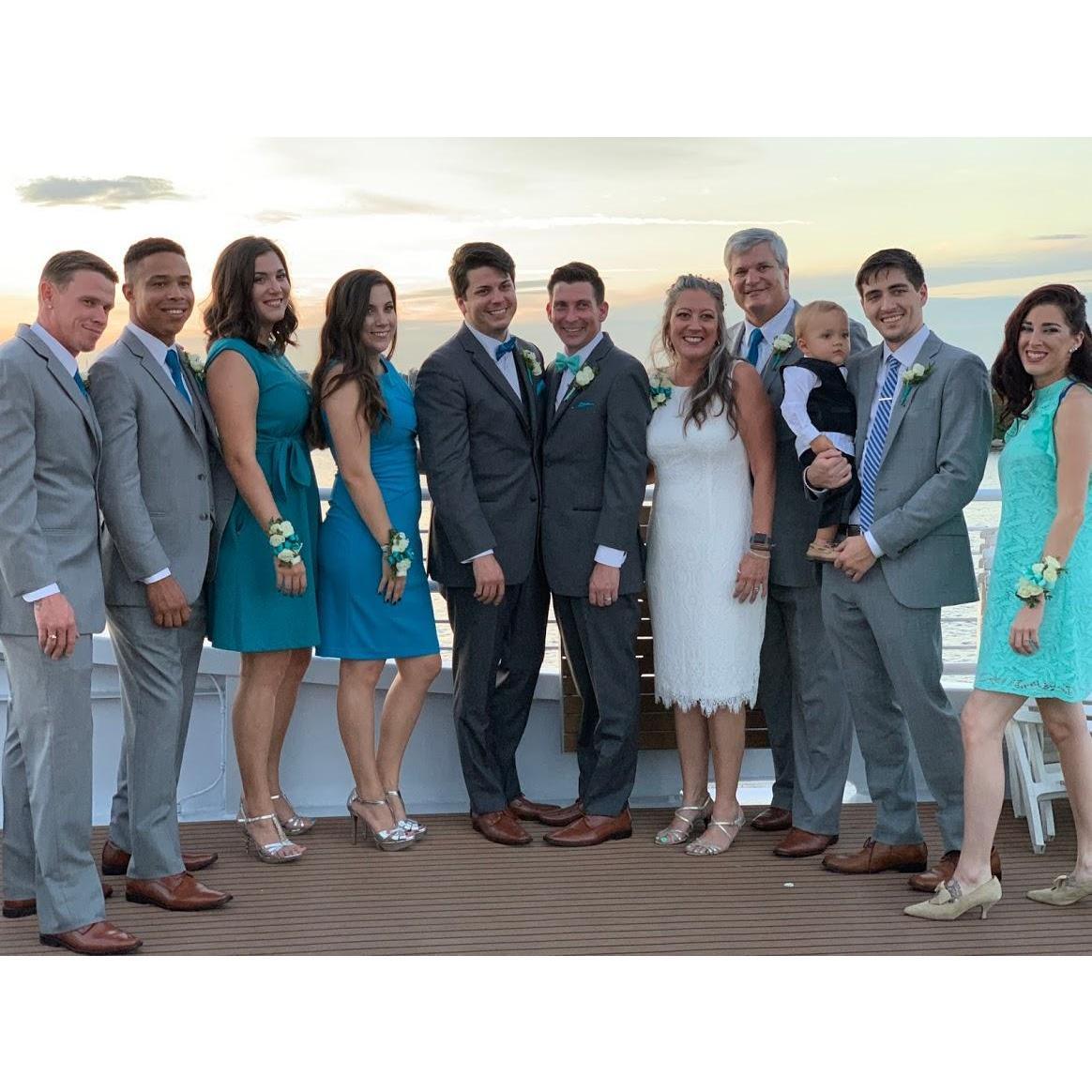 Vaughn and I looking fly with the whole family at my brother Ricky's wedding.