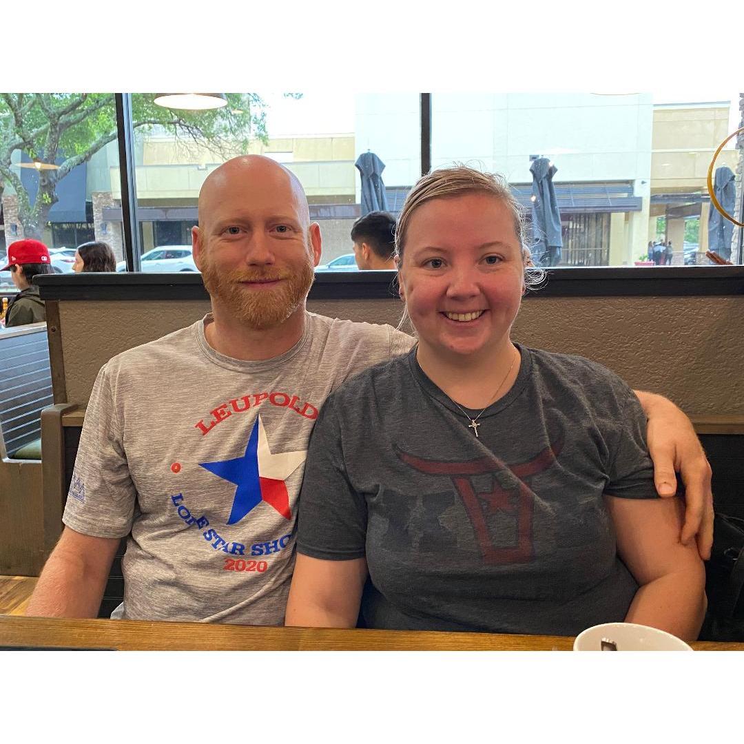 Our first photo together at our favorite brunch spot "First Watch." Randy said "I love you" for the first time here 6 months later