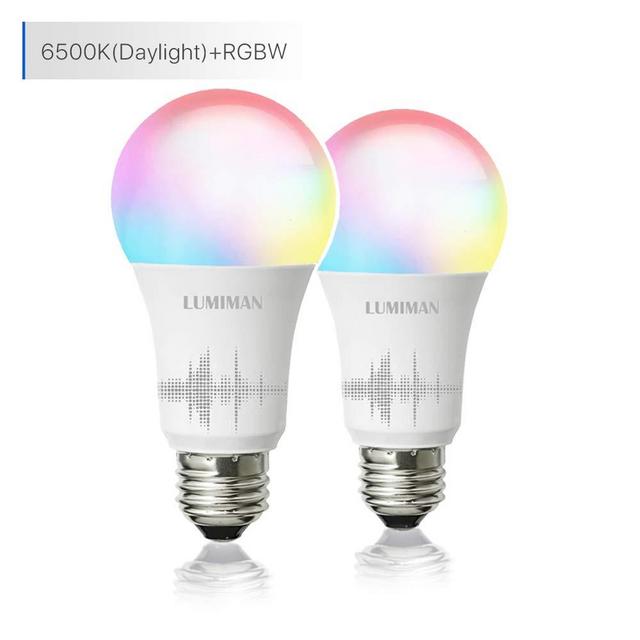 Smart WiFi Light Bulb, LED RGB Color Changing, Compatible with Amazon Alexa and Google Home Assistant, No Hub Required, A19 E26 Multicolor LUMIMAN 2 Pack