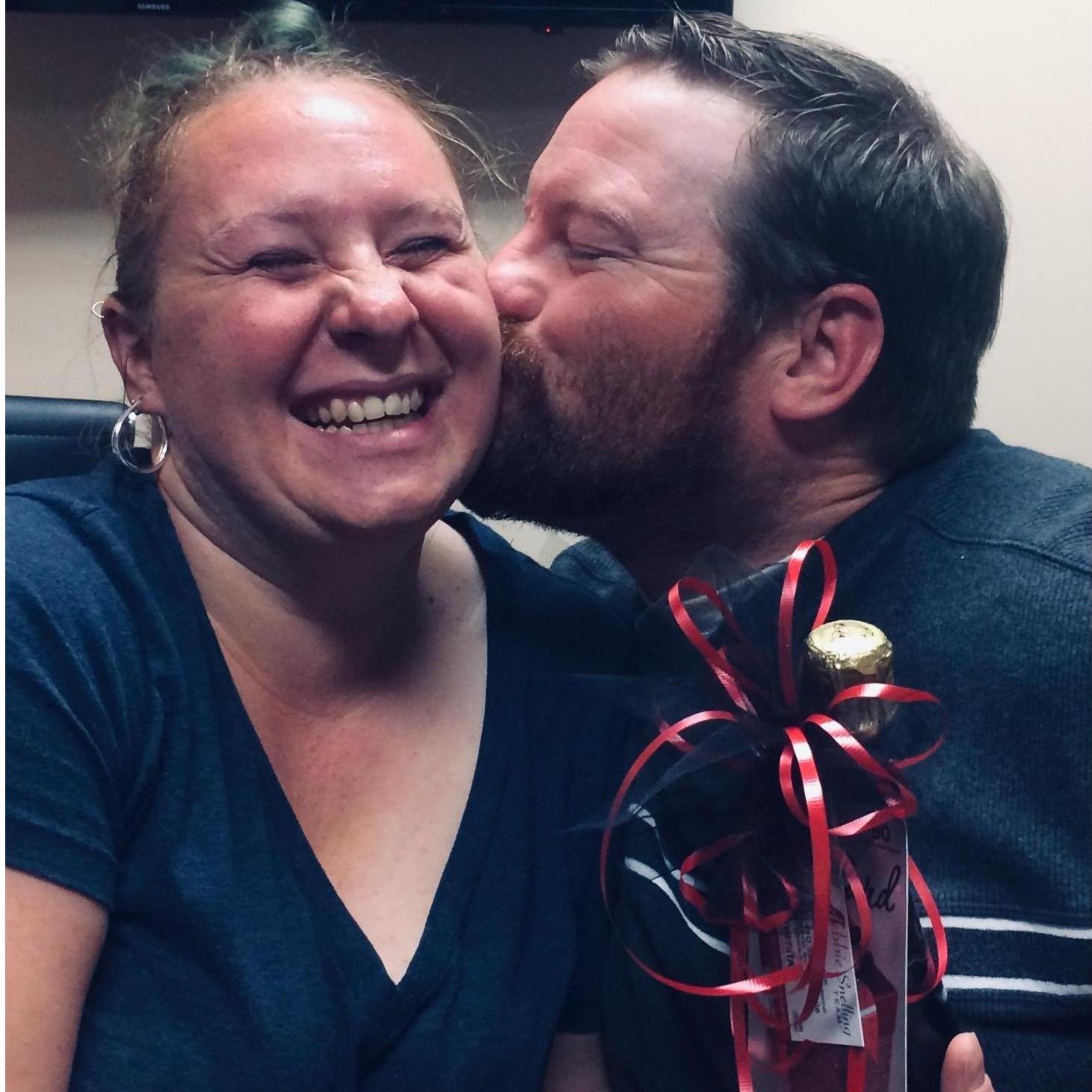 'We bought a house!' Celebration kiss!