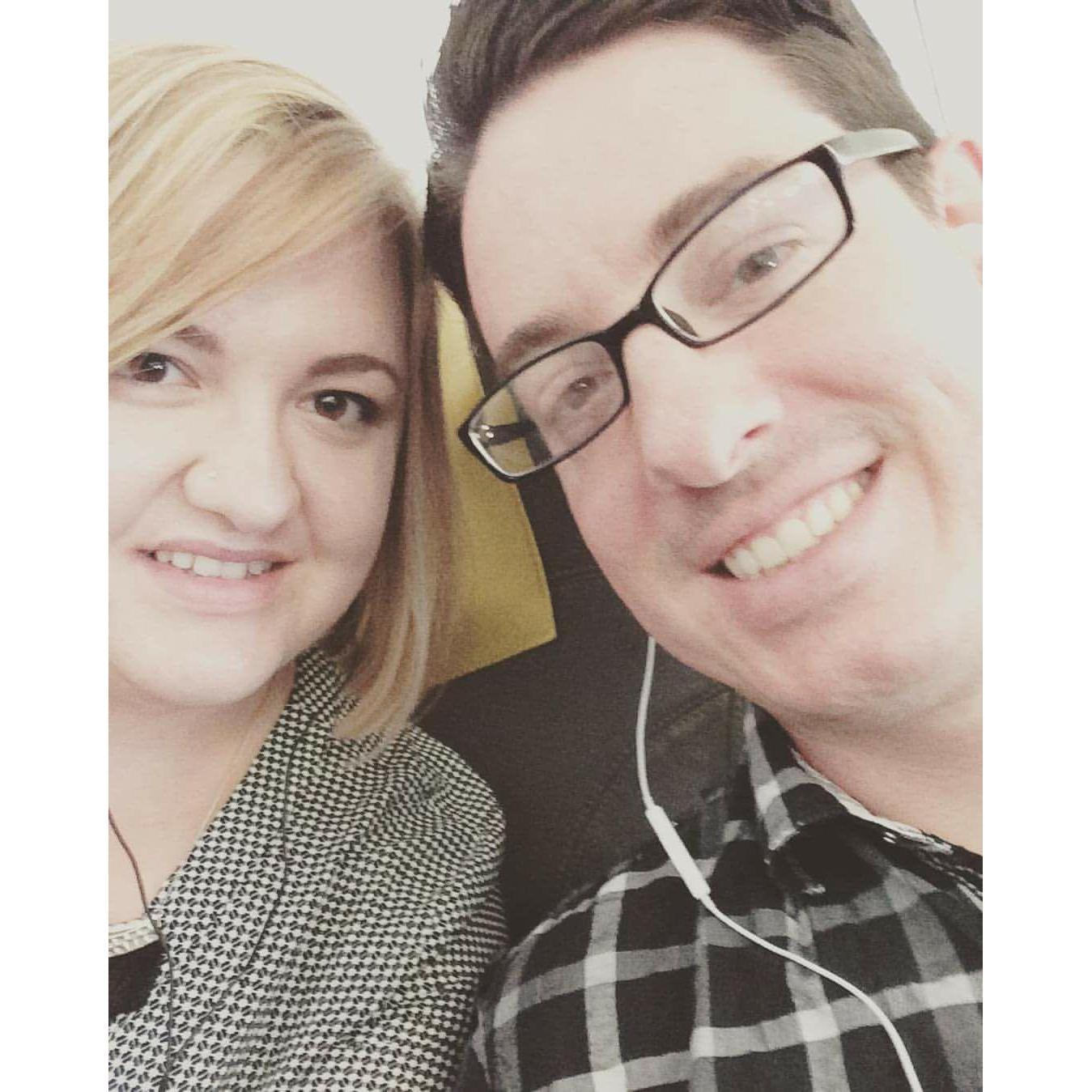 My favorite travel buddy- flying to Paris for the first time!