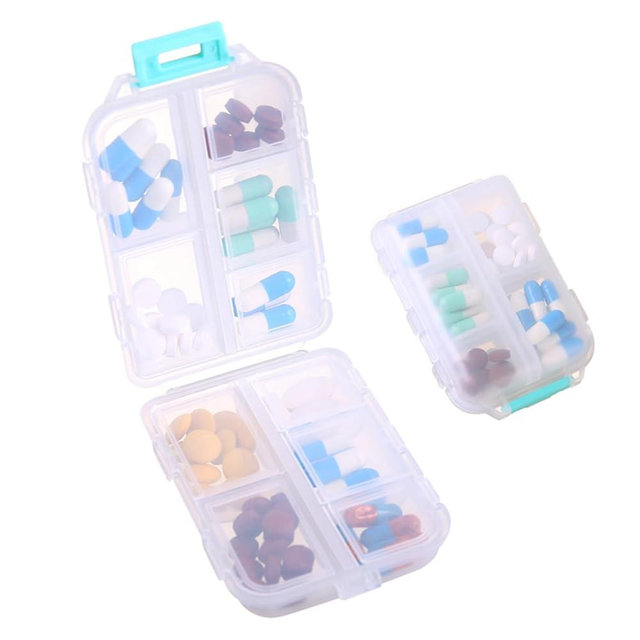 Zuihug 1Pack Travel Pill Organizer - 10 Compartments Pill Case, Compact and Portable Pill Box, Perfect for On-The-Go Storage, Pill Holder for Purse (1Pack White)