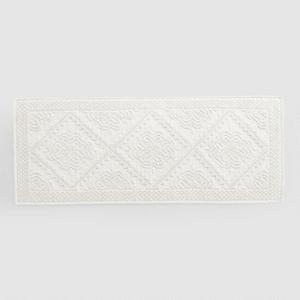 Extra Long Ivory Woven Bath Mat