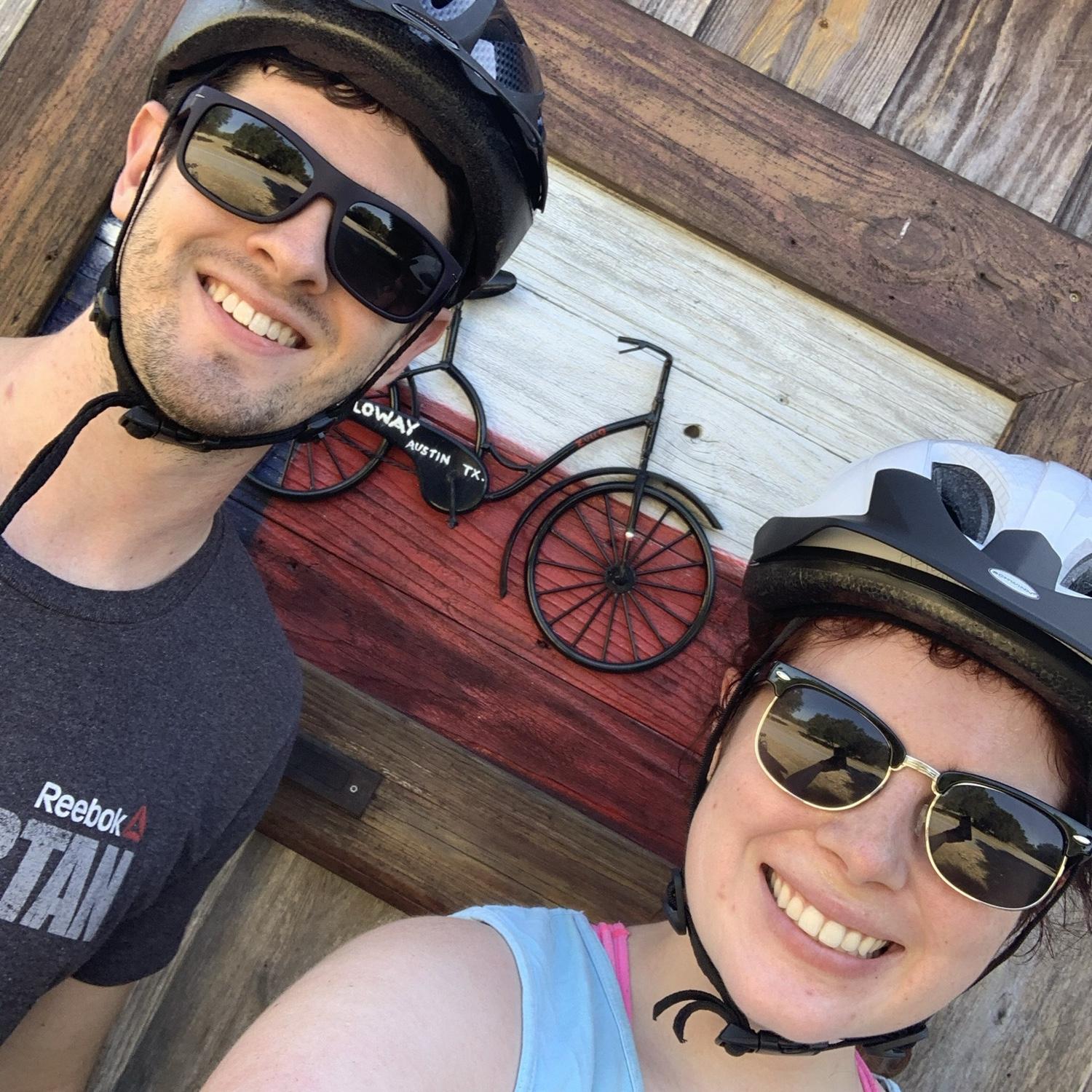 Wes & Lauren started biking together, something they still do on occasion!