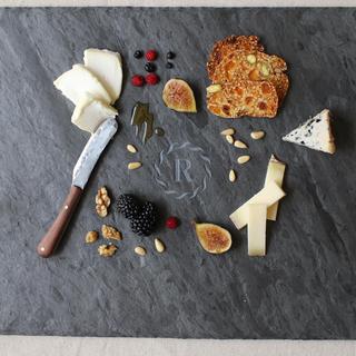 Victory Monogram Engraved Slate Cheese Board