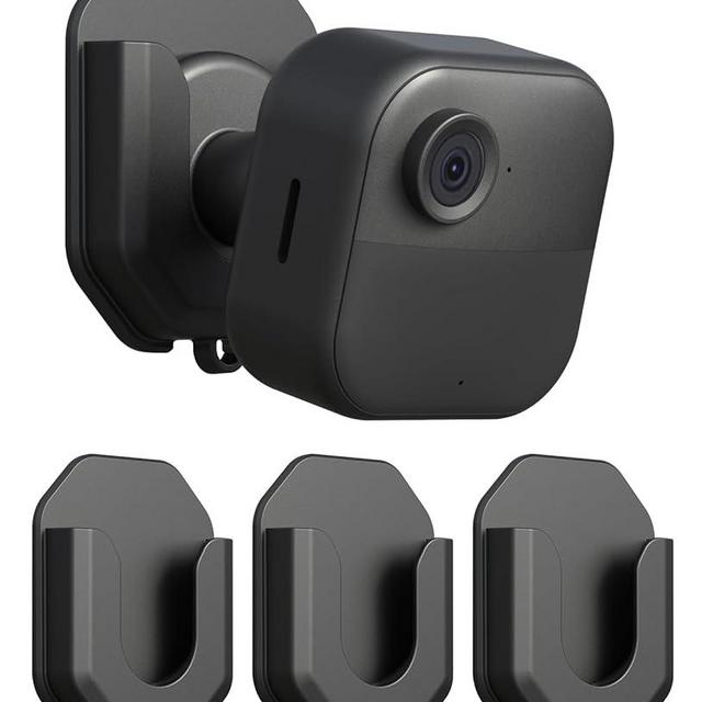 KMOUANTS 3 Pack Blink Camera No Drill No Screws Wall Mount Bracket for Blink Mini/Mini 2 /Blink Outdoor 4 /Blink Indoor Cameras, HBV Adhesive Mount Black Wall Mount for Blink Cameras