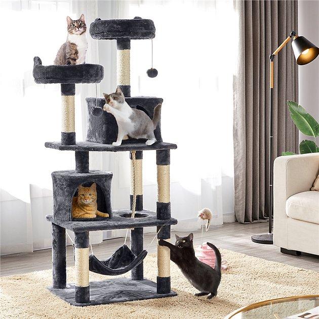 YAHEETECH 62.2-in Multi-Level Cat Tree, Dark Gray - Chewy.com