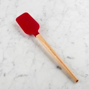 Williams Sonoma Silicone Spoonula with Classic Wood Handle, Red