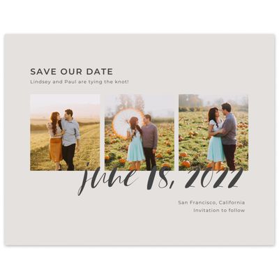 Gray, Grey Wedding Digital Save the Date - Lyons Photo