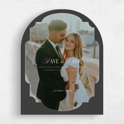 Black Arch Wedding Save the Date - Marisol Photo
