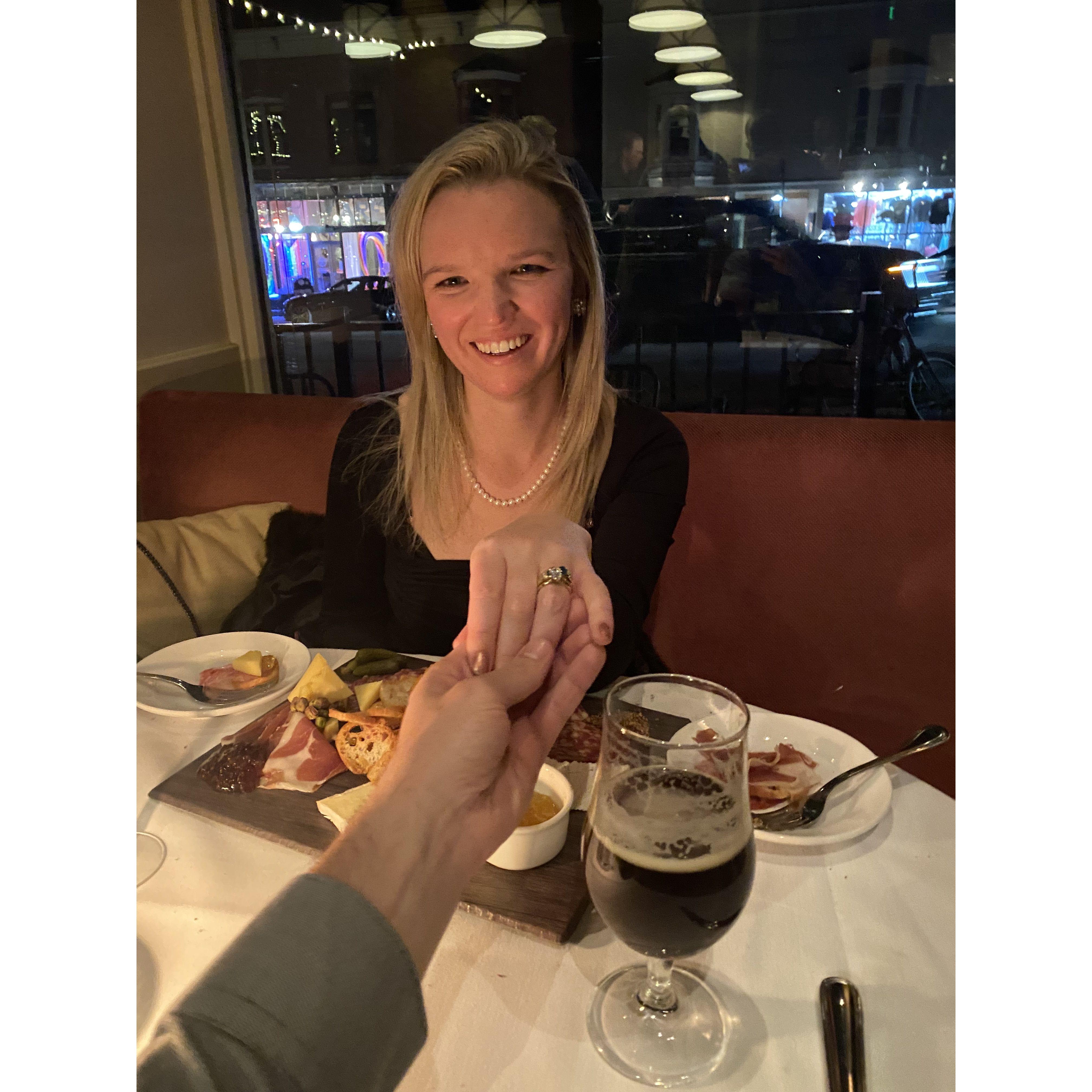 The dinner where Jason proposed in Telluride, Colorado!