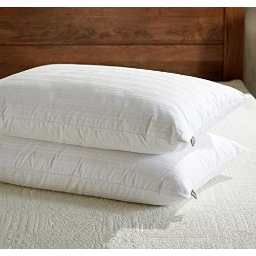 downluxe Goose Feather Down Pillow - Set of 2 Bed Pillows for Sleeping with Premium 100% Cotton Shell,Queen