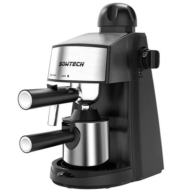Espresso Machine 3.5 Bar 4 Cup Espresso Maker Cappuccino Machine with Steam Milk Frother and Stainless Mug