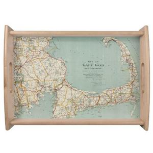 Vintage Map of Cape Cod (1917) Serving Tray