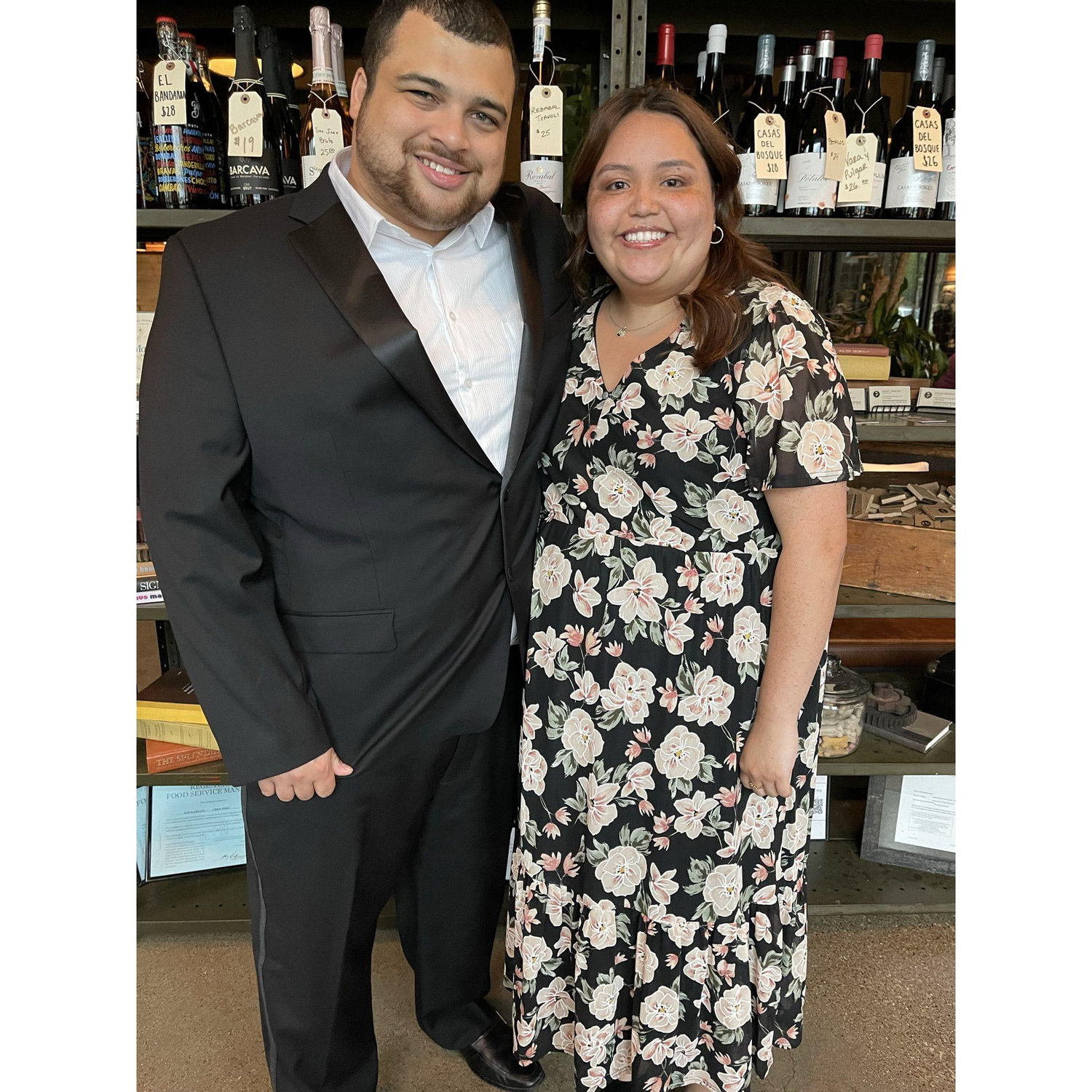 Our first fancy date! We had paella and fine wine to past the time.